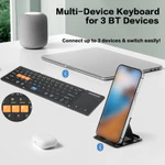 Bàn phím Bluetooth có thể gập lại Jomaa với bàn di chuột phím du lịch gấp không dây hỗ trợ nhiều thiết bị Bàn phím di động kích thước đầy đủ — ảnh 4