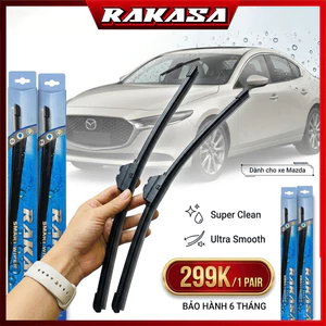 Gạt mưa silicon RAKASA cho Mazda, gạt sạch nước, không ồn, bền bỉ. Phù hợp Mazda 2, 3, 6, CX5, CX8. Giá tốt, dễ lắp đặt