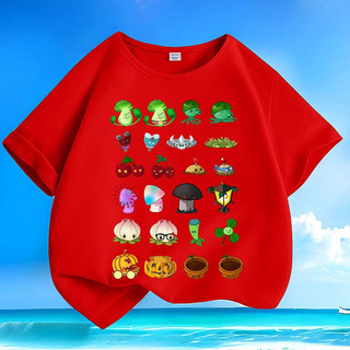 Áo thun cổ tròn in hình bộ sưu tập cây cối Plants vs. Zombies dành cho bé trai, kiểu dáng thoải mái và giản dị.
