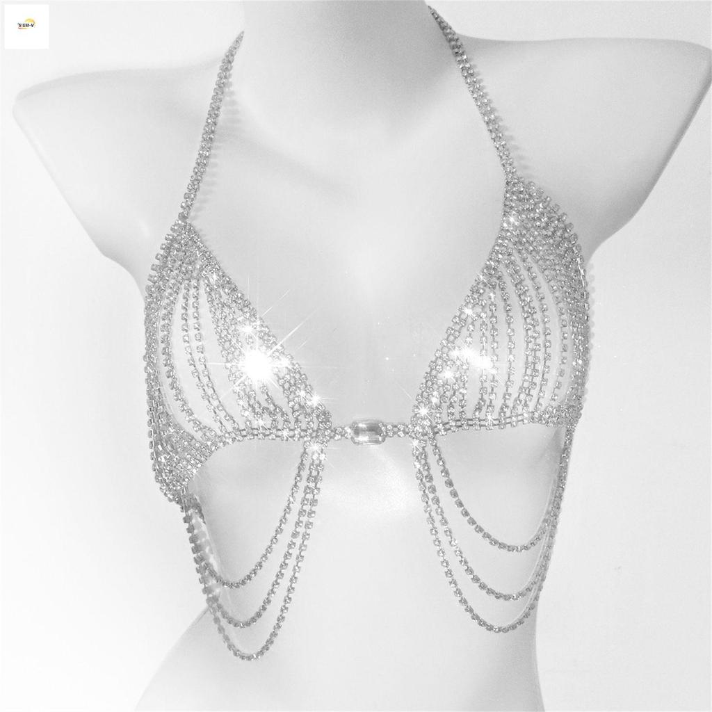 Áo Ngực Bikini Viền Kim Cương Giả - Trang Phục Dự Tiệc Và Sân Khấu Cho Nữ