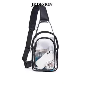 Túi đeo chéo JKDESIGN, Túi ngực trong suốt PVC, Túi du lịch chống nước dung tích lớn thông thường chất lượng cao Thể thao ngoài trời