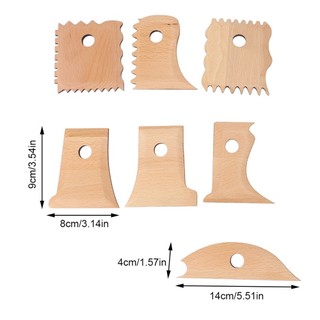 RISEDUT Bộ dụng cụ đất sét 7 món gỗ, cắt tỉa đa hình, bền chắc, mịn màng, điêu khắc