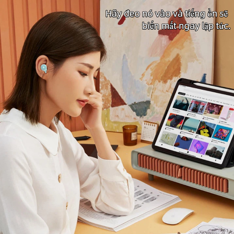 Nút tai chống ồn silicon + mút mềm – cách âm hiệu quả , đàn hồi chậm, tiện dụng khi ngủ, học tập