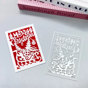 Giáng Sinh Phước Lành Trang Trí Giáng Sinh Kim Loại Thép Carbon Cắt Khuôn Thêu Sò Dập Nổi Mẫu Tự Làm Album Ảnh Thiệp Chúc Mừng Cắt Chết Giấy Thủ Công Dụng Cụ