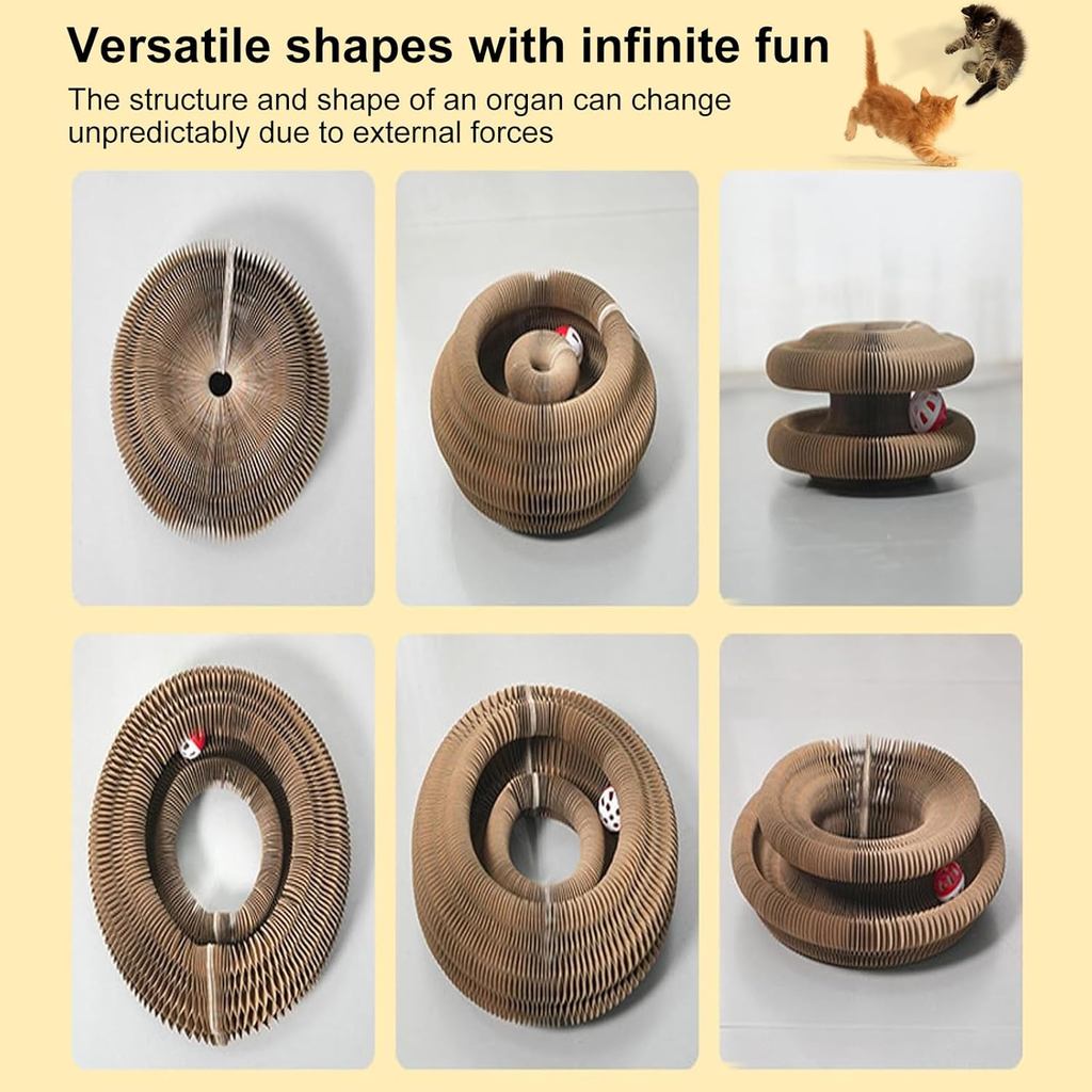 Kitty Curls Đồ chơi cho mèo, Magic Organ Cat Toy, Cat Scratcher để mài móng vuốt Tông Đồ chơi cho mèo, Tấm cào tương tác với bóng đồ chơi