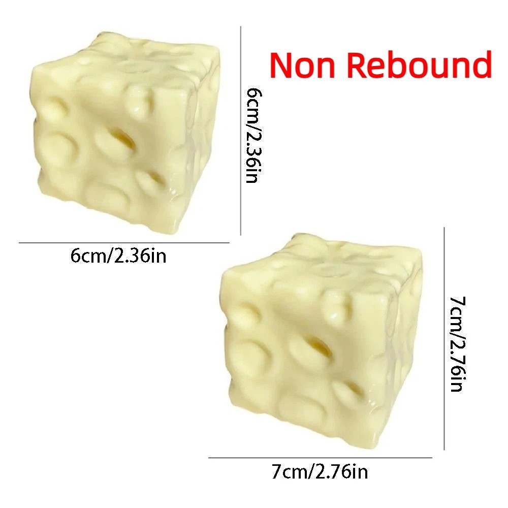 Khối Bóp Phô Mai FUHUIOT, Pinch Phô Mai Siêu Mềm 6 / 7cm, Đồ Chơi Nhào Giảm Lo Âu TPR Vàng / Hồng Không Rebound Fidget Đồ Chơi Trang Trí Nhà Cửa