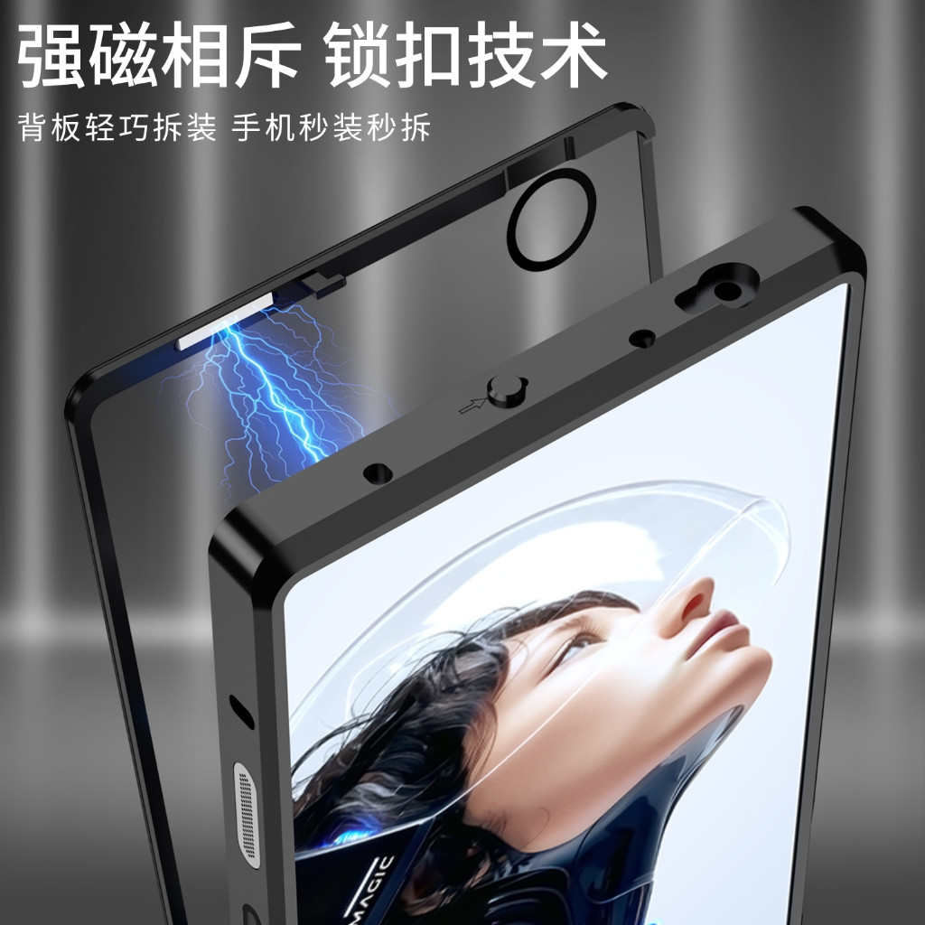 Ốp Kính Cường Lực Trong Suốt HD Cho RedMagic 11 10 9 9S 8 8S 10S Pro Plus Pro + Ốp Lưng Kim Loại Khung Hợp Kim Nhôm Vỏ Điện Thoại Chống Sốc