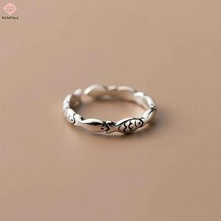 Nhẫn cá màu bạc cổ điển dành cho nữ - Quà tặng sáng tạo cho ngày lễ tình nhân, điều chỉnh size được