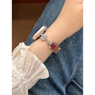 Dây đeo đồng hồ vải kim cương Hello Kitty Thích hợp cho iwatch S11 10 9 8 utrra 7 6 5 4 SE 3 2 1 Size 38mm40mm41mm42mm44mm46mm49mm
