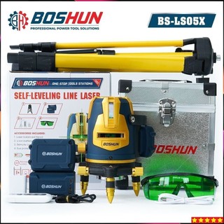 Máy cân bằng laser BOSHUN BS-LS05X, 5 tia xanh bóng LED siêu sáng, Có Bluetooth, Hàng chính hãng