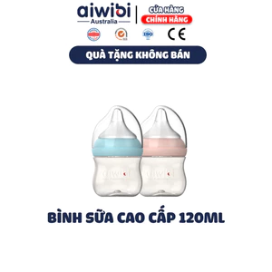 Bình Sữa Cao Cấp Aiwibi Cho Bé, PPSU Chịu Nhiệt Van Khí Chống Sặc Giảm Đầy Hơi - 120ml