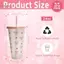 TRTR Kawaii Bình Nước Thẩm Mỹ Tumbler Cho Đá Cà Phê Nước ép Trà Nơ Dễ Thương Cốc Nhựa Có Nắp Ống Hút Chai Uống Di Động VN