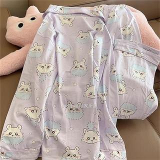 Sóc Bay Moga Chiikawa Bộ Đồ Ngủ Nữ Mùa Xuân Dài Tay Quần Chiikawa Sinh Viên Homewear Phù Hợp Với Sóc Bay Moga Chiikawa Bộ Đồ Ngủ Nữ Mùa Xuân Quần Dài Tay Chiikawa Sinh Viên Homewear