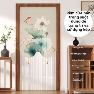 Phong Cách Mới Đục Lỗ Chống Muỗi Mùa Hè Rèm Cửa Vải Phong Cách Trung Hoa Gạc Rèm Phòng Ngủ Ren Phân Vùng Phong Thủy Quyền Riêng Tư Khối Rèm UFJJJ