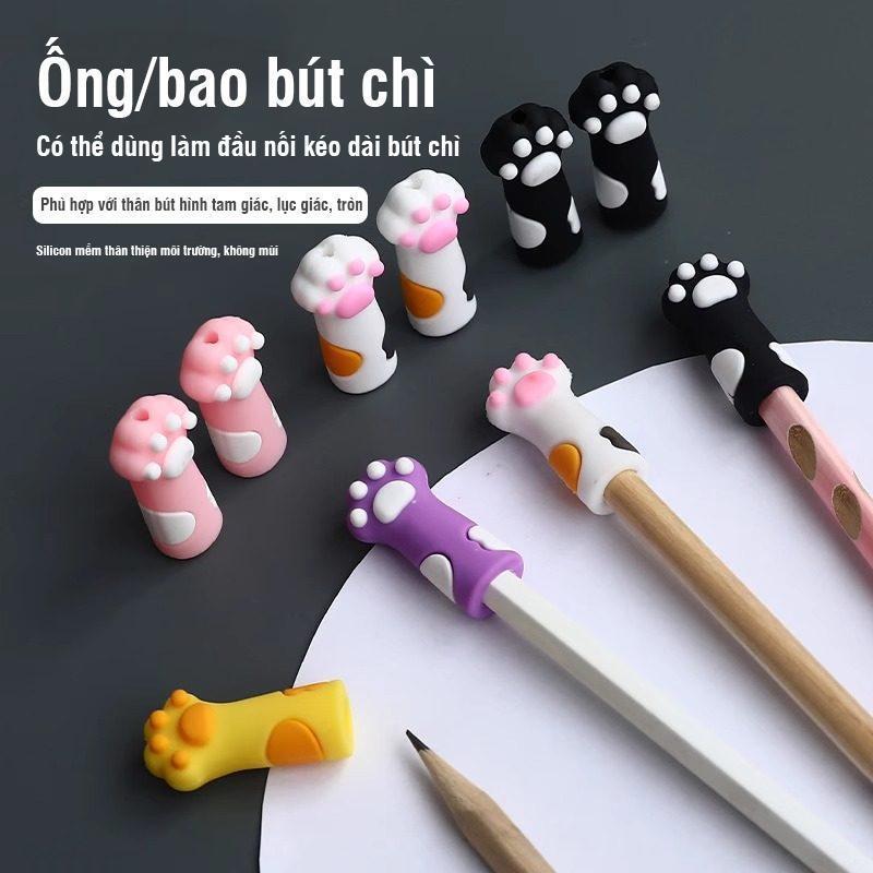 Nắp đậy bút chì hình mèo paw dễ thương, giữ bút chì sạch sẽ, combo 15 cái cho học sinh lớp 1