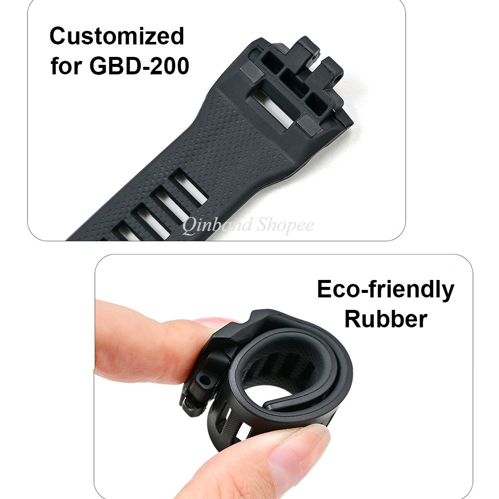 Dây đeo đồng hồ cao su màu đen cho dây đeo đồng hồ Casio G-SQUAD GBD-200-1 / 2 / 9 GBD-200RD Dây đeo đồng hồ silicon bằng nhựa thay thế vòng tay cho nam nữ sinh viên