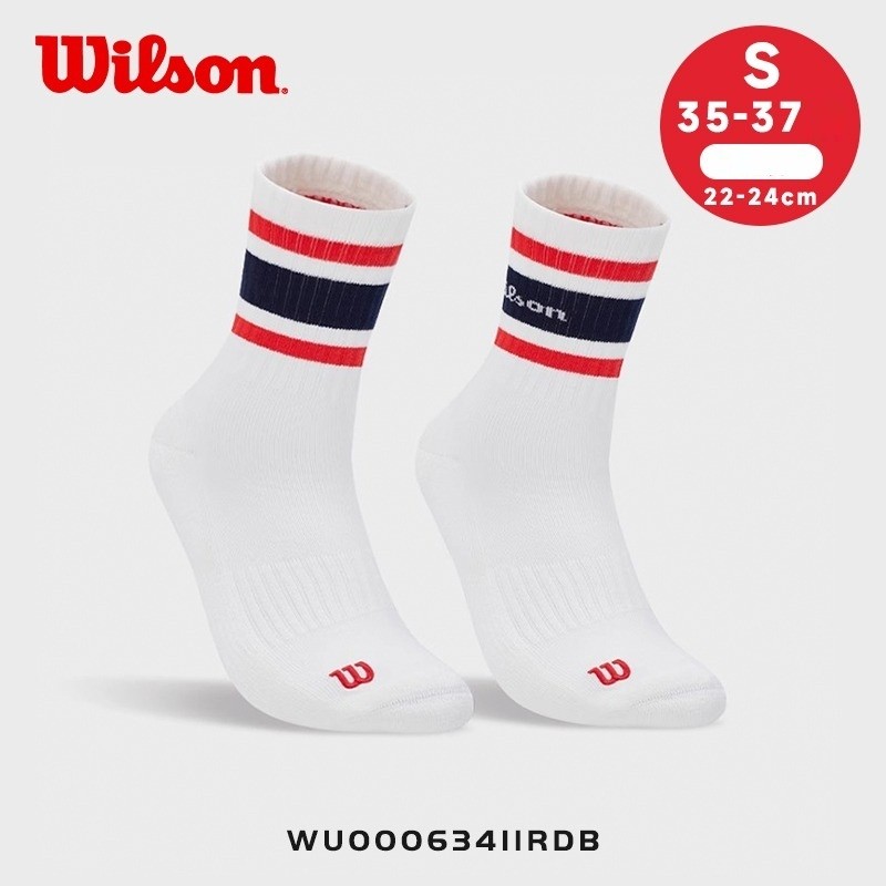 Wilson Unisex Crew Stripe Script Sock Tất Thể Thao WU00063411