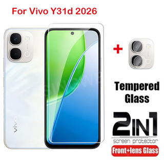 Dành Cho Vivo Y31d Y31 Y500i 5G 4G 2026 Full Cover Kính Cường Lực Mặt Trước Phim Bảo Vệ Màn Hình Mặt Sau Camera Ống Kính Bảo Vệ