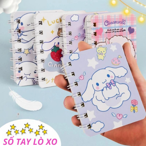 Sổ tay ghi chép A6 kẻ ngang cute, sổ lò xo mini hoạt hình đa dạng mẫu mã, kích thước nhỏ gọn cho học sinh