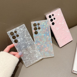 Lấp Lánh Dream Shell Đá Cẩm Thạch Ốp Lưng Điện Thoại Samsung s26 S25 S24 S23 S22 Ultra S21 Plus S20 FE S10 Note 20 10 Vỏ Silicon Mềm