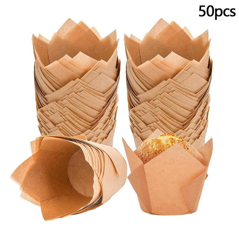 GOAY 50 Chiếc Muffin Cupcake Chống Dầu Cốc Giấy Cupcake Lót Nướng Muffin Cup Vỏ Bánh Cho Tiệc Tắm Sinh Nhật Việt Nam