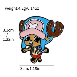 6 Cái / bộ Dễ Thương Một Mảnh Kim Loại Huy Hiệu Luffy Chopper.Alloy Nhỏ Giọt Thổ Cẩm Phụ Kiện Trang Trí Pin