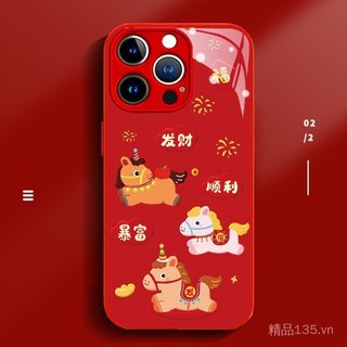 Get Rich Pony Thích Hợp Cho 17 Vỏ Điện Thoại Năm Mới iphone15promax Thủy Tinh Lỏng 16 Nữ Mới 14