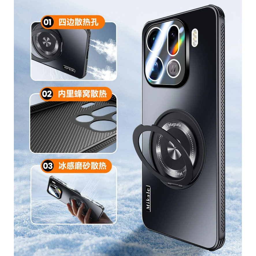 360° Xoay Vô Hình Giá Đỡ Kim Loại Từ Tính Giá Đỡ AG Mờ Vỏ Điện Thoại Cho OPPO Find X9 Pro X9 Ống Kính Máy Ảnh Bảo Vệ Toàn Diện Vỏ Cứng