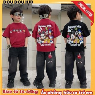 [AP71 - DOU DOU KID] Áo Phông Hữu Cơ Trẻ Em 11-48kg,Chất Áo Mềm Mại