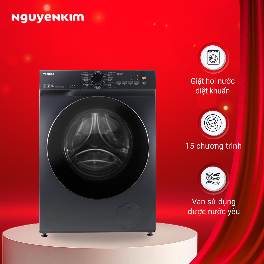 Review Máy giặt sấy Toshiba TWD-T21BU115UWV 10.5/7kg: Giá bao nhiêu, có tốt không?