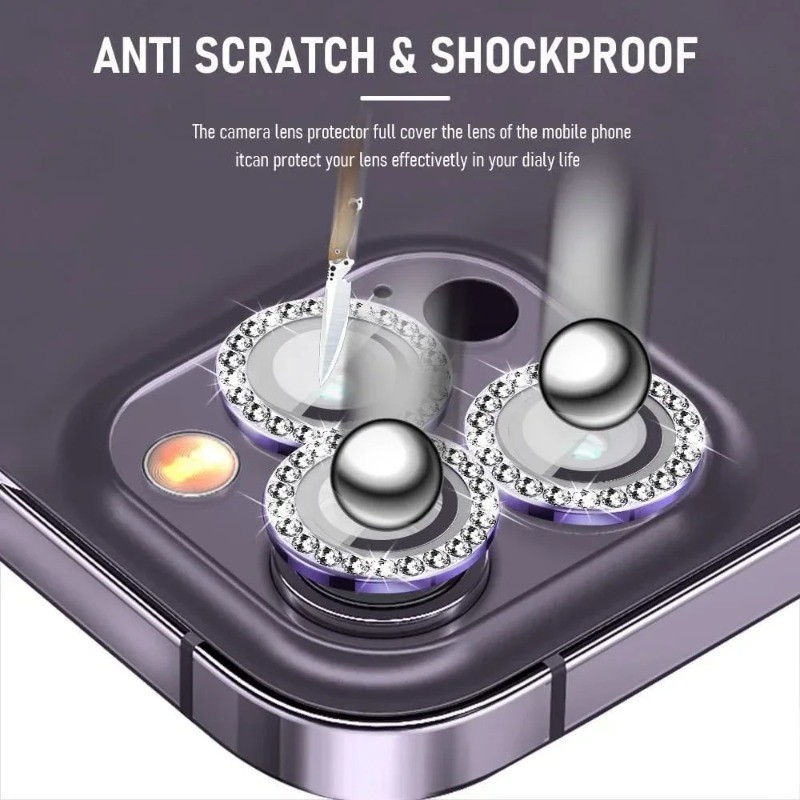 Dành Cho Apple iPhone 15 16 Pro Max Plus Điện Thoại Camera Bảo Vệ Ống Kính Vòng Dành Cho iPhone 15ProMax 15Pro 16ProMax 16Pro 16Plus 15Plus Kim Cương Kim Loại Bảo Vệ Ống Kính Kính Kính Phim