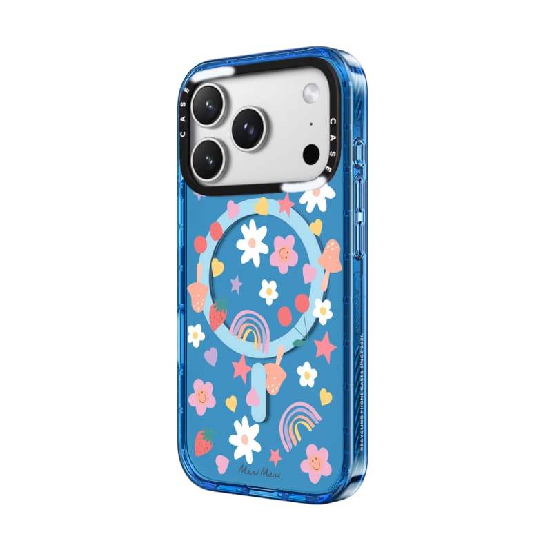 CASECASE X Meri Happy Icons Case Black / Sky Blue / Pink Fizz Candy Collection Màu sắc rõ ràng cứng từ tính Vỏ tác động cho Apple IPhone 13 14 15 16 17Pro Max Plus Có hộp
