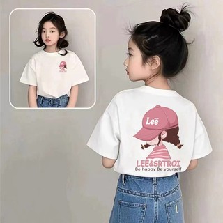 Áo thun in hai mặt dành cho bé gái, kiểu dáng thường ngày, thời trang và thoải mái, cổ tròn.