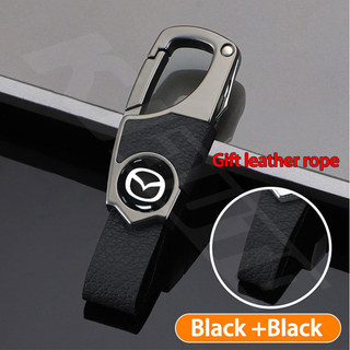 Xe Mazda Móc Khóa Da Chìa Khóa Fob Giá Đỡ Với Ẩn Mini Dao Kim Loại Móc Chìa Khóa Cho Xe Mazda 3 2 5 CX3 RX8 BT50 323 CX8 CX30 RX7 626 CX7 NX5 CX9 Phụ Kiện