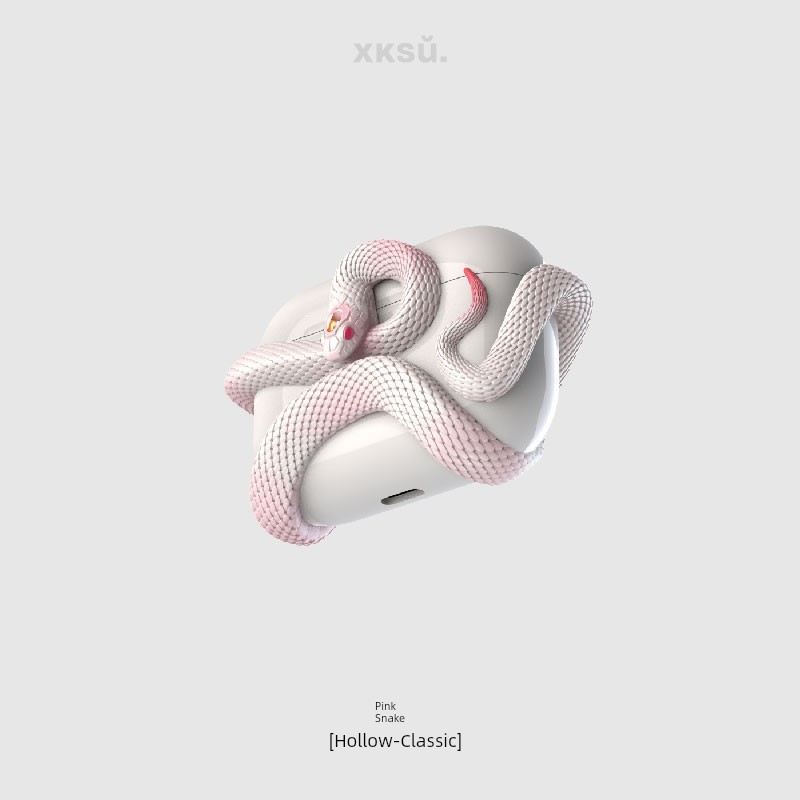X XKSU Pink Snake Series Vỏ tai nghe chính hãng airpod4 Vỏ bảo vệ Tai nghe Apple airpodpro3 Vỏ bảo vệ Phụ kiện tai nghe Dụng cụ tiện dụng chống sốc Quà tặng năm mới nâng cao sáng tạo | BigBuy360 - bigbuy360.vn