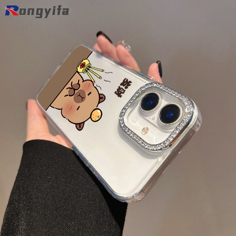 Ốp Điện Thoại Capybara Dễ Thương Cho Redmi Note 15 Pro Plus K90 Pro Max Turbo 5 Max Poco X8 Pro Max F8 Pro Ultra 5G Bìa Hoạt Hình Năm Mới Khung Kim Cương Vỏ Mềm Trong Suốt