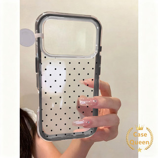 Ốp Lưng Cho Iphone Air 12 17 16 13 15 14 11 Pro Max 14 16 15 Plus Màu Đen Đơn Giản Chấm Bi Sang Trọng 2 Trong 1 Silicon Cover