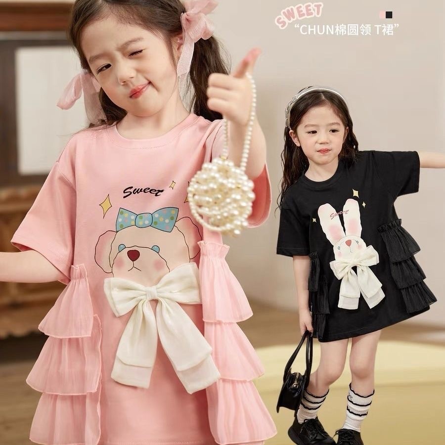 Váy thun bé gái mùa hè hợp thời trang mát mẻ 90-140 Size KPBF