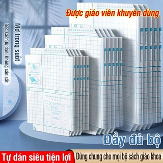 Bọc sách giáo khoa bằng nhựa dẻo trong suốt, set 10 decal với đa dạng kích cỡ, đồ dùng học sinh bền đẹp