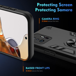 Dành Cho Xiaomi 11T / 11T Pro 5G Ốp điện thoại Chiến Binh Thiết Kế Lưng Cứng Có Giá Đỡ Nhẫn Chống Sốc Mềm TPU Nâng Cạnh Vỏ Mỏng
