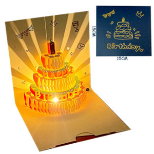 Thiệp sinh nhật 3D với ánh sáng lung linh, âm nhạc dễ thương, lời chúc tùy chỉnh, quà tặng bất ngờ cho người thân yêu