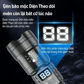 “Đèn Pin LED Siêu Sáng | Hiển Thị Dung Lượng Pin, Zoom Điều Chỉnh, Thời Lượng Pin Dài, Phù Hợp Dã Ngoại, Du Lịch”
