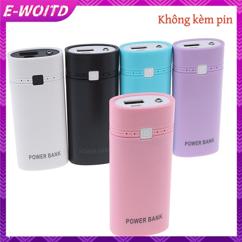 Hộp sạc di động USB E-WOITD 2x 18650 có đèn flash HNVN