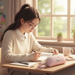 Túi đựng bút MIKYCO, Bút chì cầm tay màu hồng, INS Túi đựng văn phòng phẩm dạng vỏ lưới dung lượng lớn Quà tặng học sinh