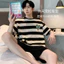 2025 Bộ Đồ Ngủ Nam Lụa Sữa Ngắn Tay Hoạt Hình Thường Ngày Thiếu Niên Sinh Viên Mỏng Phong Cách Homewear Phù Hợp Với