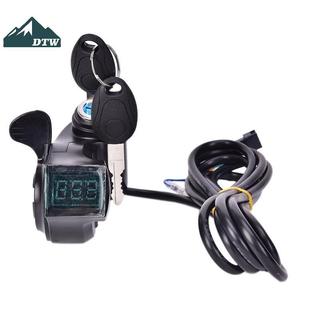 DTW Xe Đạp Ngón Tay Cái Tiết Lưu Có Công Tắc Nguồn Màn Hình LCD Công Tắc Tay Cầm Tay Cầm Thể Thao