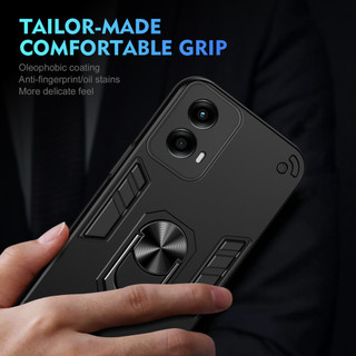 Dành Cho Motorola Moto G Power (2024) Ốp điện thoại 5G Thiết Kế Chiến Binh Lưng Cứng Có Giá Đỡ Nhẫn Chống Sốc Mềm TPU Nâng Cạnh Mỏng Bao