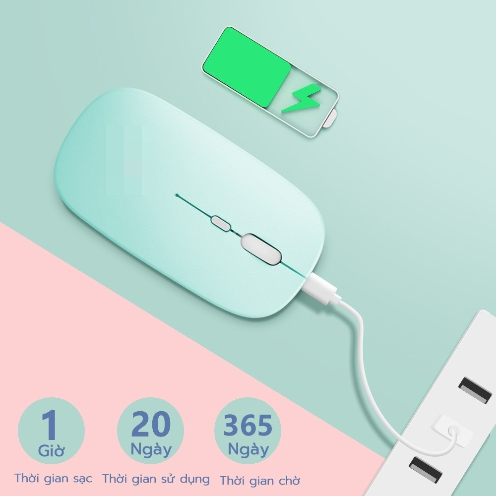 Tech Store Chuột bluetooth Không Dây Sạc Điện Thoại / Máy Tính Bảng / laptop / android Tím / Hồng / Xanh Lá Đậm