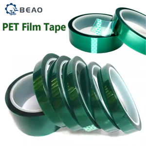 Băng keo mặt nạ nhiệt độ cao Polyester màu xanh lá cây Băng keo PET có keo silicon, lý tưởng để vẽ tranh, sơn tĩnh điện, bảng mạch
