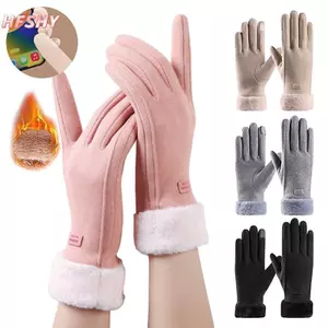 Găng Tay Thời Trang Ấm Áp Thu Đông, Lông Còng Màn Hình Cảm Ứng, Phù Hợp Hoạt Động Ngoài Trời và Đi Xe Đạp